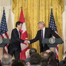 Donald Trump und Justin Trudeau, 2017 im White House