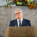 Joachim Gauck, Bundespräsident a.D., während seiner Dankesrede