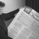 Eleanor Roosevelt, Botschafterin der USA bei den Vereinten Nationen und einer der Verfasser der Allgemeinen Erklärung der Menschenrechte