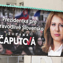 Das Wahlplakat von Zuzana Caputova für die Präsidentsschaftswahlen 2019 Slowakei.