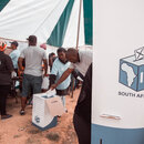 Eine Wahlstation in Südafrika.