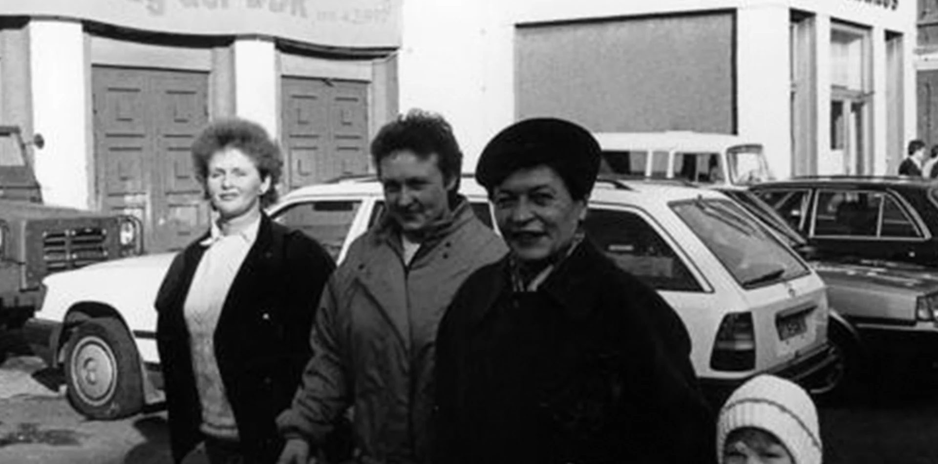 People walking on a street in GDR