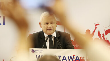 Jarosław Kaczyński während des Wahlkampfes in Warschau
