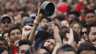 Protestierende in Chile 
