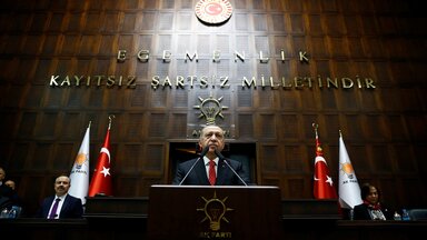 Der türkische Präsident Recep Tayyip Erdogan, bei einer Rede im Parlament in Ankara.