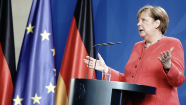 Bundeskanzlerin Angela Merkel gibt im Kanzleramt eine Pressekonferenz