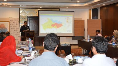 Hassan Ali talking about IoT usage at Water and Sanitation Services Peshawar