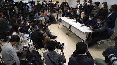 Hong Kong Demokratische Partei Verhaftungen Pressekonferenz