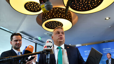 Viktor Orbán auf einer Konferenz der EVP in Salzburg