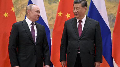 Der chinesische Präsident Xi Jinping und der russische Präsident Wladimir Putin bei ihrem Treffen in Peking im Februar 2022. 