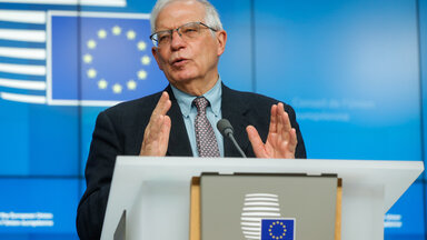 High Representative of the European Union for Foreign Affairs and Security Policy Josep Borrell gives a press conference at the end of an informal video conference of EU foreign affairs (defence) ministers at the European Council in Brussels, Belgium, 28 February 2022.