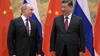 Chinese President Xi Jinping and Russian President Vladimir Putin during their meeting in Beijing in February 2022. 