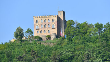 Blick auf das Hambacher Schloss auf dem Schlossberg