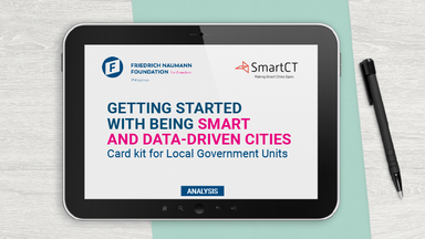 Ipad with Smart Cities publication on screen