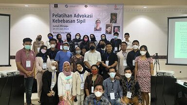 Pelatihan Advokasi Kebebasan Sipil yang diselenggarakan oleh INDEKS pada tanggal 29-31 Juli 2022.