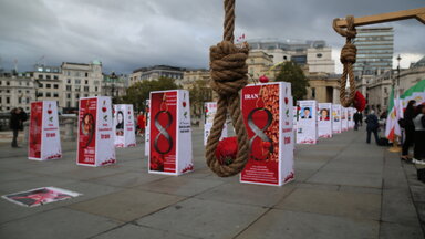 Exhibition displaying prisoners who were put to death in Iran