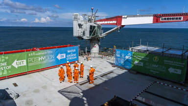 Offshore-Plattform von Neptune Energy, auf der grüner Wasserstoff produziert wird