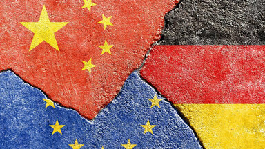 China and EU flags 