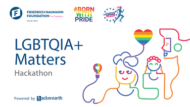 Banner for LGBTQIA+ Matters Hackathon