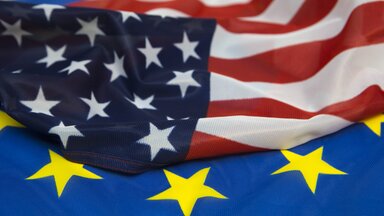 Flagge EU und USA
