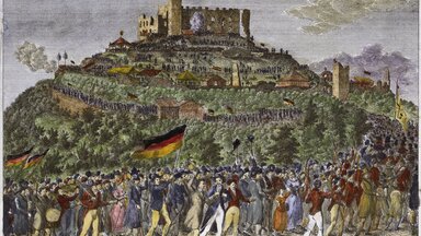 Hambacher Fests am 27. Mai 1832. Es gilt als Wurzel deutscher Demokratiegeschichte und des politischen Liberalismus 