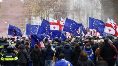 Georgia Flag Day, EU flags