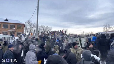 Demonstranten in Baschkortostan 