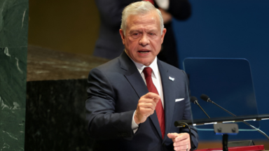 Jordan's King Abdullah speaks during the 80th United Nations General Assembly, in New York City, New York, US, September 23, 2025