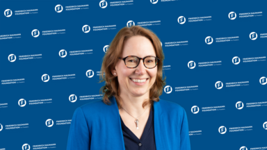 A photo of Katrin Bannach, Project Director of FNF Indonesia and Malaysia