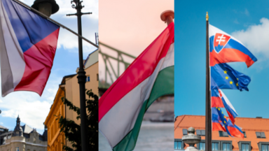Flags of Hungary, Slovakia and Czechia