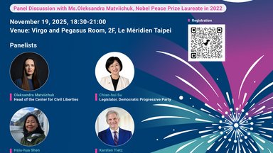 “Enhancing the Resilience of Democracy in Solidarity” with 2022 Nobel Peace Laureate Ms. Oleksandra Matviichuk 