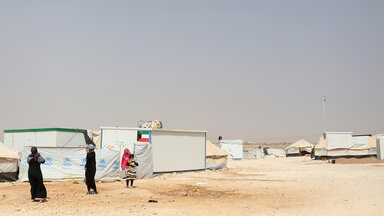 Syrische Flüchtlinge in einem Flüchtlingslager in Jordanien.