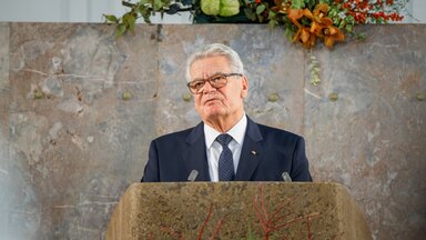 Joachim Gauck, former President of Germany, during his speech 