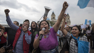 Demonstration gegen die Ausweisung von CICIG-Mitarbeitern
