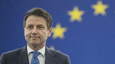 Der italienische Ministerpräsident Giuseppe Conte bei seiner Rede zur Zukunft Europas im EU-Parlament in Straßburg.