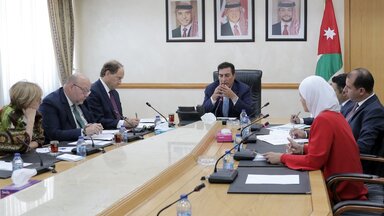 Lambsdorff and Beek with Jordanian Speaker of the Parliament Atef Tarawneh