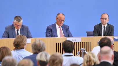 Friedrich Merz bei der Sommer-PK 2026