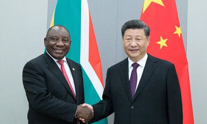 President Xi Jinping meets with South African President Cyril Ramaphosa