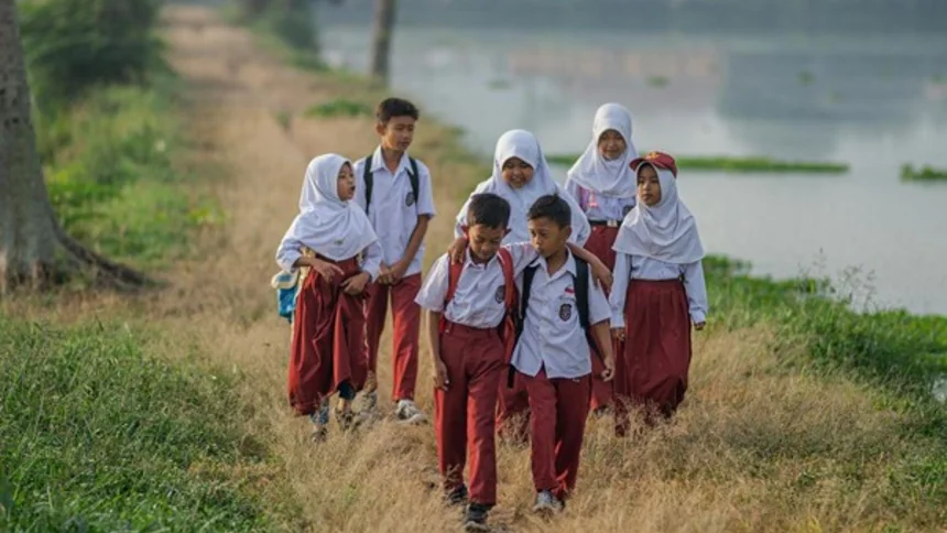 illustration of elementary school students