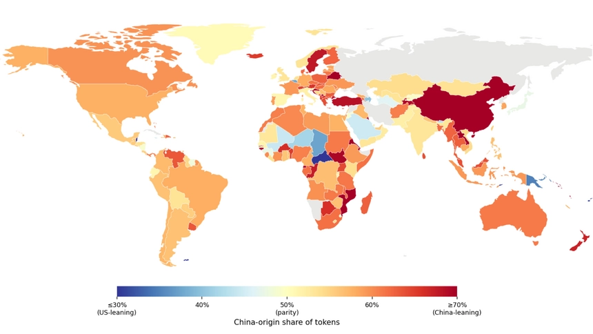 China- vs US-origin Model Use by Country (August 2026)